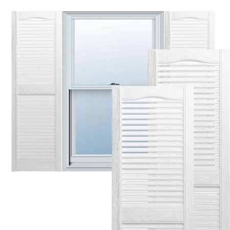 Lifetime Vinyl, Cathedral Top Center Mullion, Open Louver Shutters, W/Shutter-Loks, LL1C12X02700BW